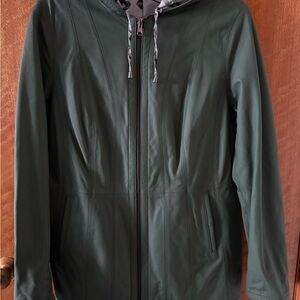 2in1 LEATHER REVERSIBLE CHECK JACKET HOODED,WITH POCKETS MADE IN TURKEY - Medium